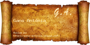 Gans Antónia névjegykártya